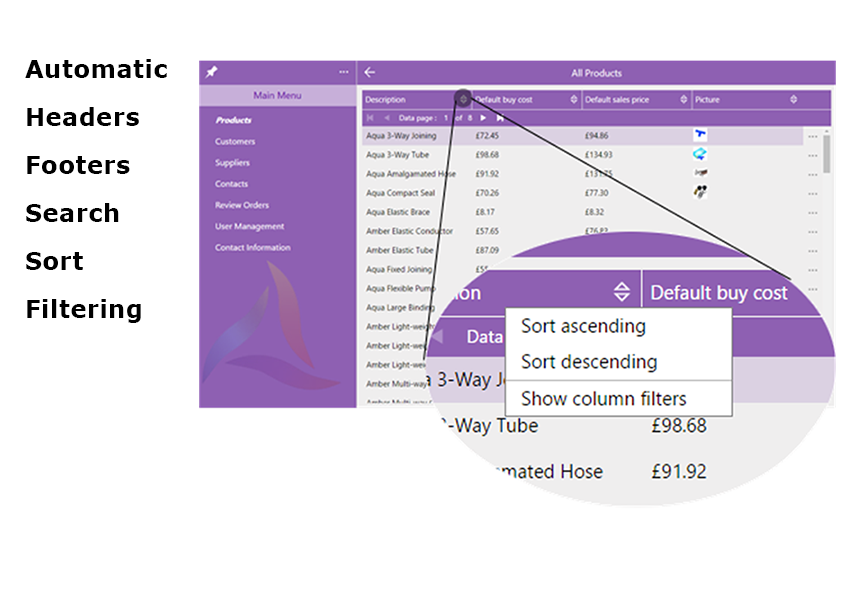 Searching, Sorting and Filtering with Evoke